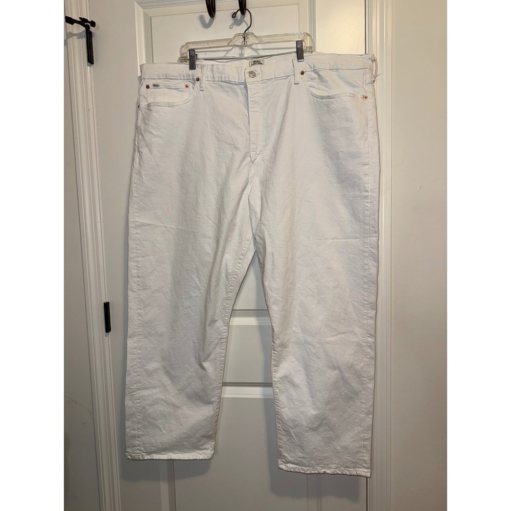 Polo Ralph Lauren Jeans Mens 50x30 White NWT Prospect Straight Big & Tall Denim